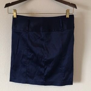 F21 blue satin bodycon skirt with belt loops